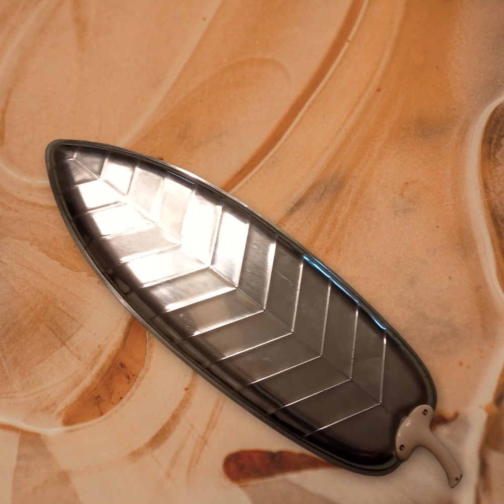 MCM Silver Plated Leaf-Shaped Decorative Tray